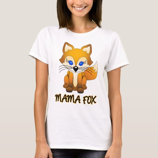 Maman Fox - T-shirt de famille de Fox (Devant)
