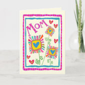 Maman Fun Flowers Jolie Mère Carte d'Inspirété (Devant)