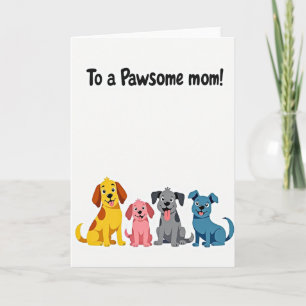 Maman Géniale Chiens Illustration Carte