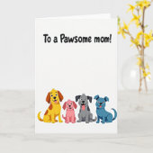 Maman Géniale Chiens Illustration Carte (Fleur jaune)
