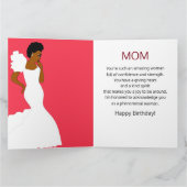 Maman Glam Red Roses Carte d'Anniversaire Africain (Intérieur)