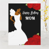 Maman Glam Red Roses Carte d'Anniversaire Africain (Fleur jaune)