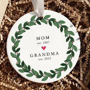 Maman   Grand-mère Année Est. Ornement en céramiqu