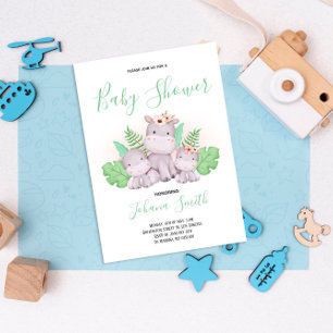 Maman Hippo Safari Baby shower Invitation
