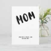 Maman Humour Funny Fête des mères Citations Carte (Debout devant)