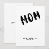 Maman Humour Funny Fête des mères Citations Carte (Devant / Derrière)