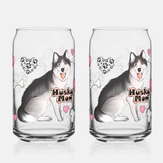 Maman Husky avec des Os et des Cœurs (Gauche)