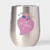 Maman Je t'aime Aquarelle Coeur Fleur sauvage (Arrière)