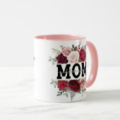 "Maman, je t'aime" aquarelle florale tasse à café (Devant droit)
