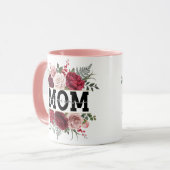 "Maman, je t'aime" aquarelle florale tasse à café (Devant gauche)