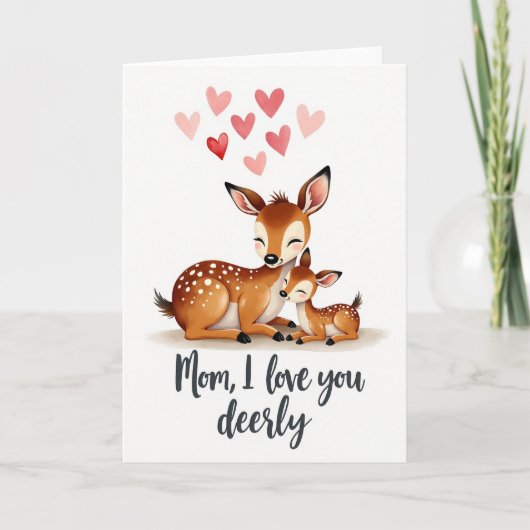 Maman je t'aime carte cerf (Devant)