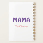 Maman joyeuse mères rétro violet ajouter nom texte (Dos)