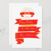 Maman Joyeux Noël Bonne carte d'anniversaire (Devant / Derrière)