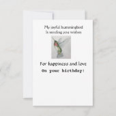 Maman Joyful Hummingbird Bonne carte d'anniversair (Dos)