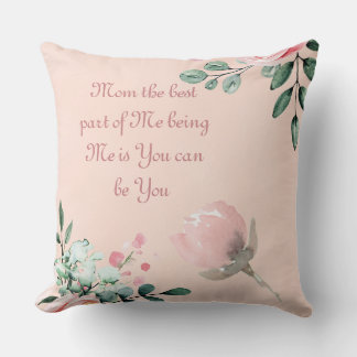Maman le meilleur Coussin floral Peach