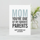 Maman Ma carte de fête de la mère du parent favori (Debout devant)