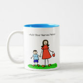 Maman & Me - Brunette Petit Garçon Mugs Personnali (Gauche)