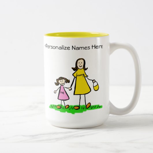 Maman & Me Brunette Petite Fille Mug Cadeau Person (Droit)