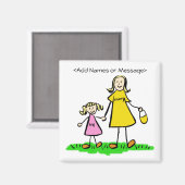 Maman & Me - Mère et Fille Blonde Magnets (Recto/Verso)