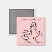 Maman & Me - Mère et fille Magnets personnalisés (Recto/Verso)