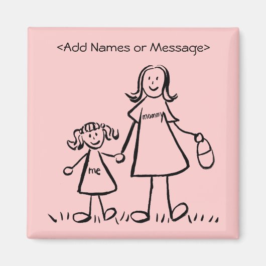Maman & Me - Mère et fille Magnets personnalisés (Devant)