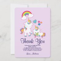 Maman mignonne et bébé licorne magique merci