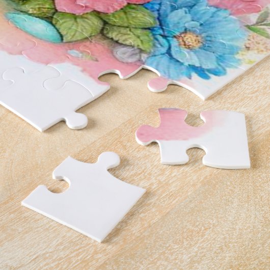 Maman mignonne et son bébé éléphant puzzle puzzle (Côté)