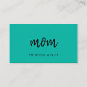 Maman moderne | Carte Turquoise Green Mommy Contac (Devant)