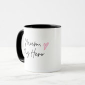 Maman Mon Héros Fête des Mères Café Mug (Devant gauche)