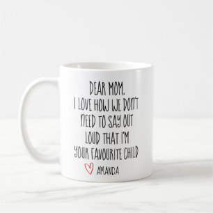 Maman Mug Café, Enfant Préféré, Mug Personnalisé, 