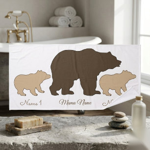 Maman Ours Personnalisée Avec 2 Noms d'Enfants Cad