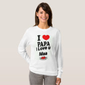 "Maman & Papa Love T-Shirt Femme - Design de coeur (Devant entier)