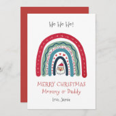 Maman Papa Noël De La Carte Bébée (Devant / Derrière)