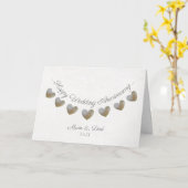 Maman & Papa, perle & dentelle mariage carte anniv (Fleur jaune)