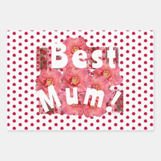 Maman ! Papier cadeau à plat, lot de 3 (Devant)