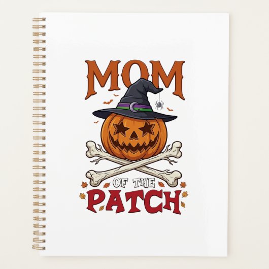 Maman Patch Citrouille d'Halloween Chapeau de Sorc (Devant)