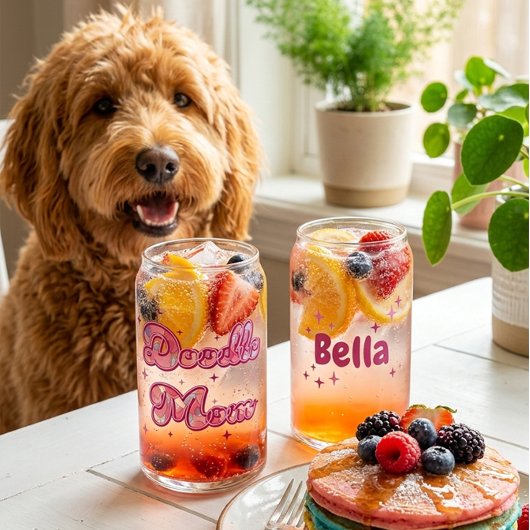 Maman personnalisée avec nom coeurs roses doodle p