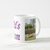 Maman Photo texte violet Café Mug (Devant droit)