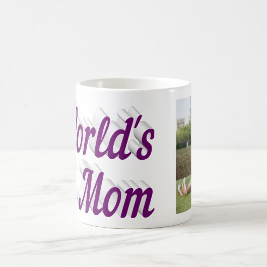 Maman Photo texte violet Café Mug (Centre)