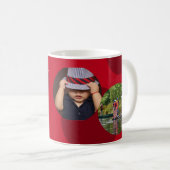 Maman photos personnalisées Points rouges Café Mug (Devant droit)