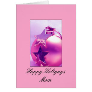 Maman - Pink Happy Holigays Card (Lesbian X-mas)