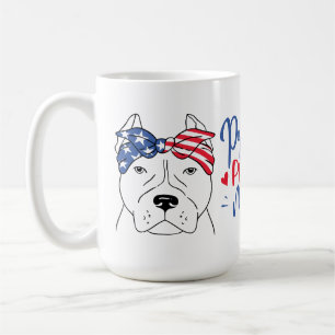 Maman Pitbull Drapeau Américain Patriotique Tasse