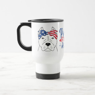 Maman Pitbull Drapeau Américain Patriotique Tasse