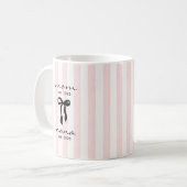 Maman pour Nana Mug Rose Ruban Rayures (Devant gauche)