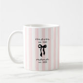 Maman pour Nana Mug Rose Ruban Rayures (Gauche)