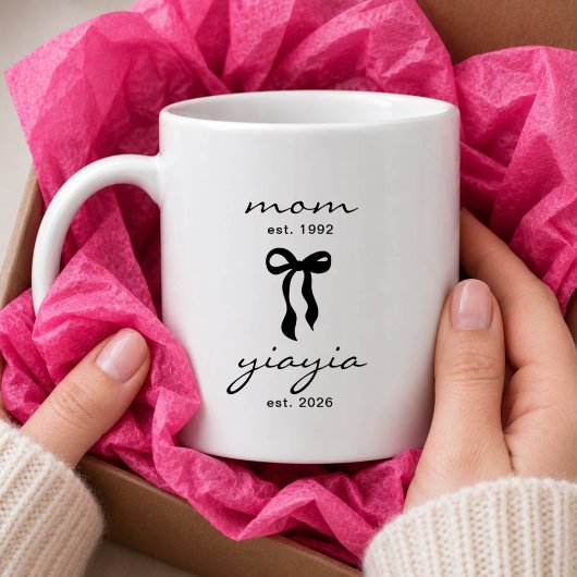 Maman pour Yiayia Tasse avec un nœud