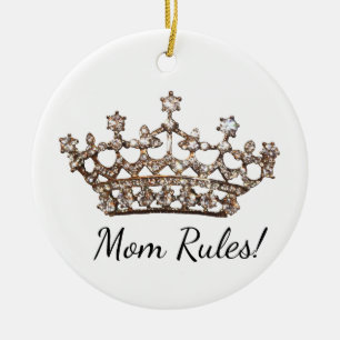 "Maman règle !" Ornement en céramique Tiara