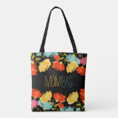 Maman Sac Fleurs colorées Cadre Sur Noir (Dos)