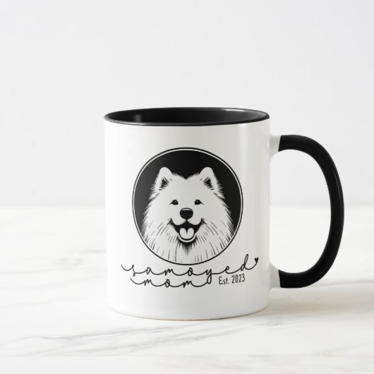 Maman Samoyed Tasse Personnalisée Établie Pop Art  (Droite)