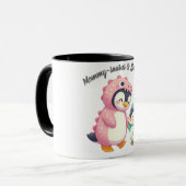 Maman-Saurus & Bébé-Guin Mug (Devant gauche)